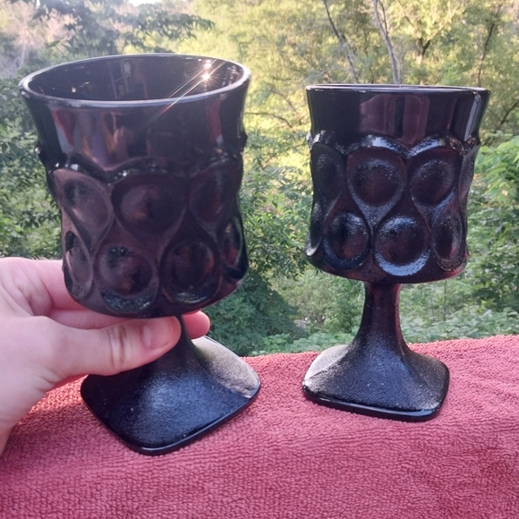 Noritake Spotlite Ebony Black Set Of 2 Wine Water Iced Tea Glasses Goblets - Picture 10 of 11